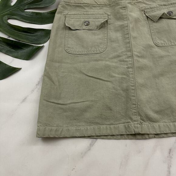 Lands End Womens Vintage Y2k Skort Size M Taupe Gray Cargo Cotton - Picture 12 of 12